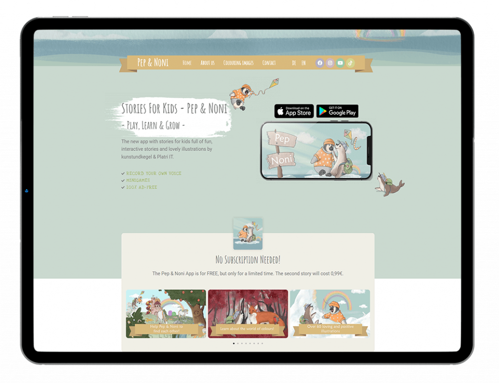 Landingpage Pep& Noni