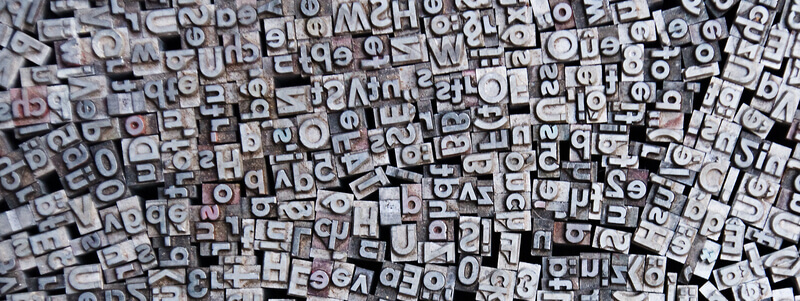 Typografie im Webdesign mit ganz vielen Buchstaben