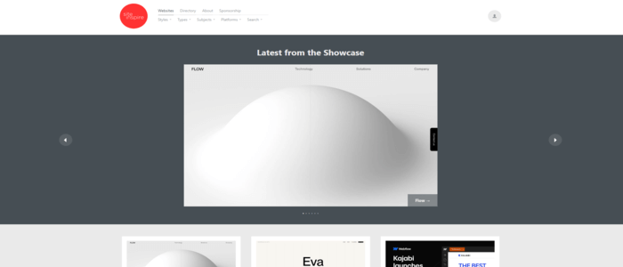Screenshot von Siteinspire zum Thema Webdesign Inspirationen