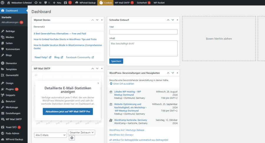 Wordpress Backend - Beitragsbild zum Thema Website erstellen lassen