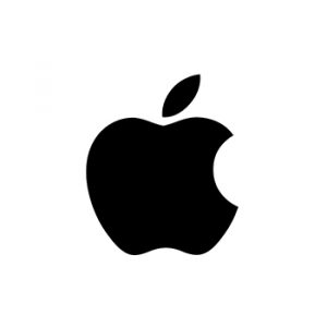 Apple icon Corporate Design Guess the Logo Beispiel Schwarzer Apfel auf weißem Hintergrund