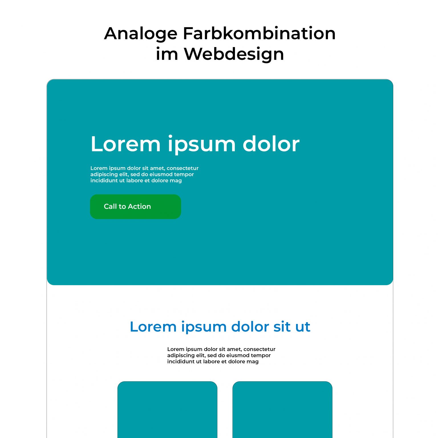 Webdesign Beispiel für analoges Webdesign Farbharmonie.