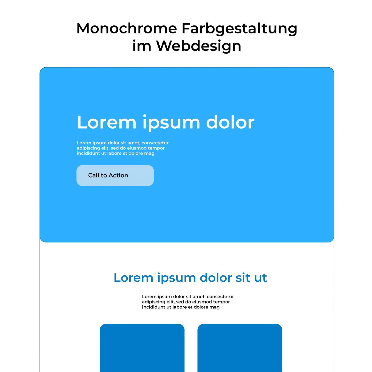 Webdesign Beispiel für monochromes Webdesign Farbharmonie.