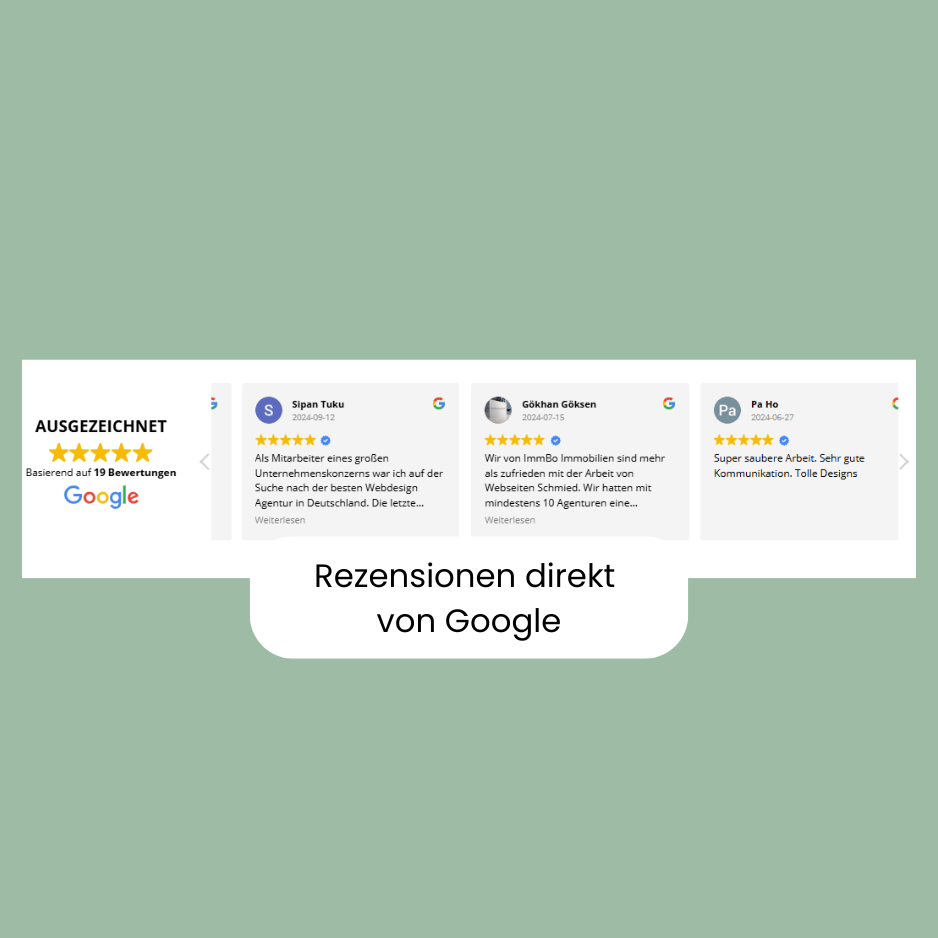 Beispiel zu Rezensionen die in eine Webseite eingefügt werden können.