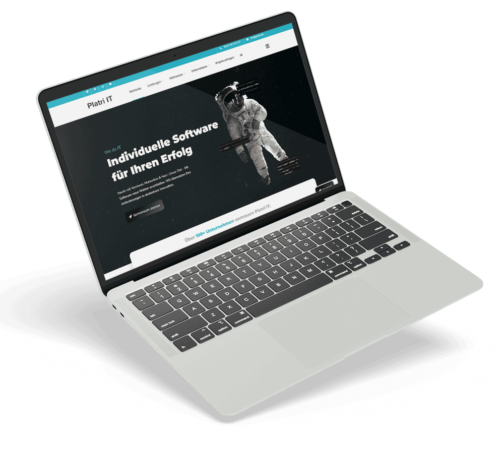 Webdesign von Webseiten-Schmied aus Bochum – Beispiel einer Kundenwebsite auf einem Laptop